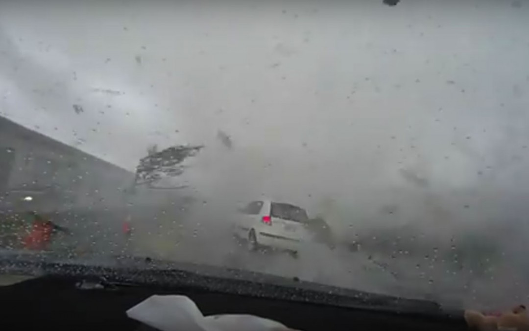 Watch This Car Drive Through A Tornado