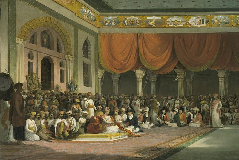 800px-Thomas_Daniell,_Sir_Charles_Warre_Malet,_Concluding_a_Treaty_in_1790_in_Durbar_with_the_Peshwa_of_the_Maratha_Empire