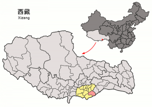 Location_of_Lhünzê_within_Xizang_(China)