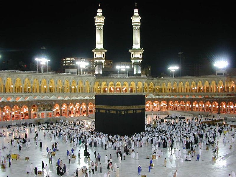 most popular religions Kaaba_at_night
