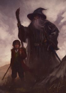 Over_Hill_-_Bilbo_and_Gandalf_by_Joel_Lee