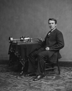 714px-Thomas Edison_and_phonograph_edit1