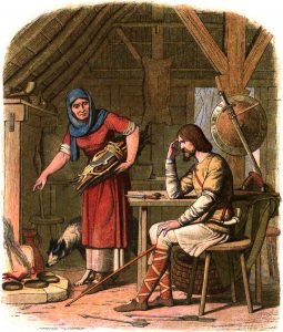 english kings A_Chronicle_of_England_-_Page_050_-_Alfred_in_the_Neatherd's_Cottage