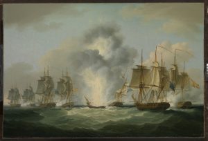 famous shipwrecks Four_frigates_capturing_Spanish_treasure_ships_(5_October_1804)_by_Francis_Sartorius,_National_Maritime_Museum,UK