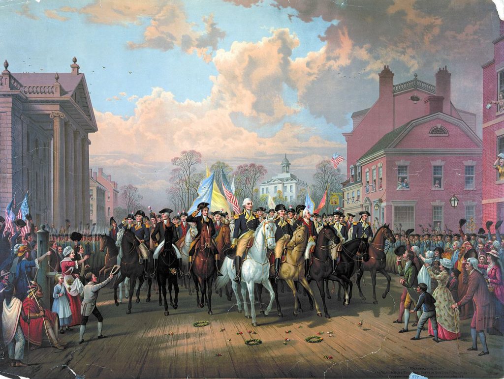 the american revolutionary war Evacuation_Day_and_Washington's_Triumphal_Entry