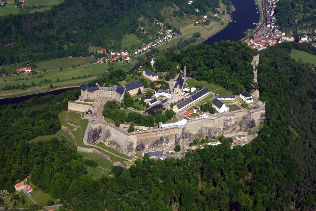 Luftaufnahme Festung Königstein im Oktober 2008