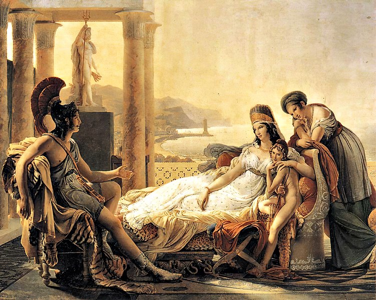 Dido lies down, giving advice to future Carthaginian leaders