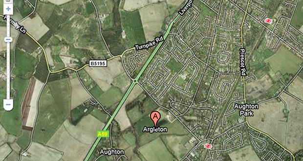 Argleton shown on google maps screenshot