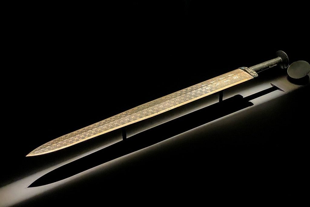 The sword of goujian at a mysterious weapons show